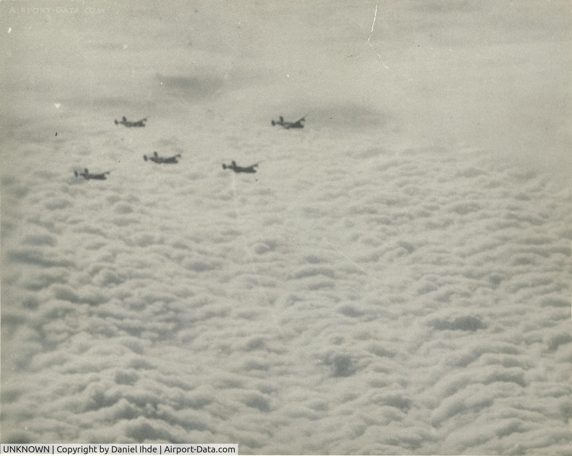 UNKNOWN, Miscellaneous Various C/N unknown, Photo taken by Paul Ihde of Green Bay Wisconsin somewhere over Europe during WWII.  (Year and location unknown)  He was a gunner aboard the old bombers.