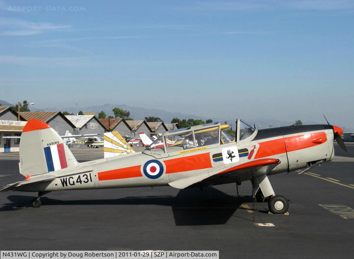 N431WG, 1951 De Havilland DHC-1 Chipmunk 22 C/N C1/0505, 1951 DeHavilland DHC-1 Ser. 22 CHIPMUNK, DeHavilland Gipsy Major-8 inverted-in-line 145 Hp, Experimental class