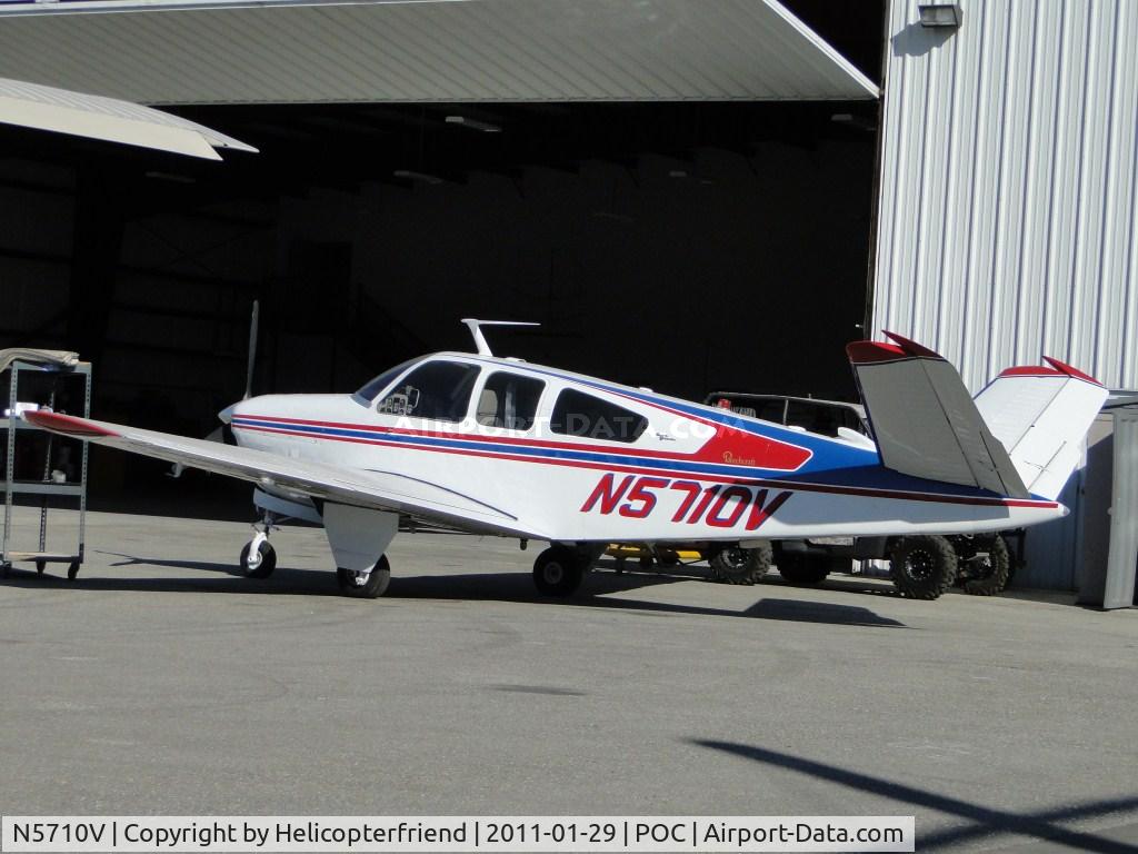 N5710V, 1966 Beech V35 Bonanza C/N D-8087, Parked at Howard Aviation