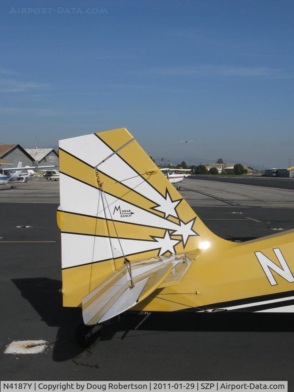 N4187Y, 1977 Bellanca 8KCAB Super Decathlon Decathlon C/N 289-77, 1977 Bellanca 8KCAB SUPER DECATHLON, Lycoming AEIO-360 180 Hp, tail logo