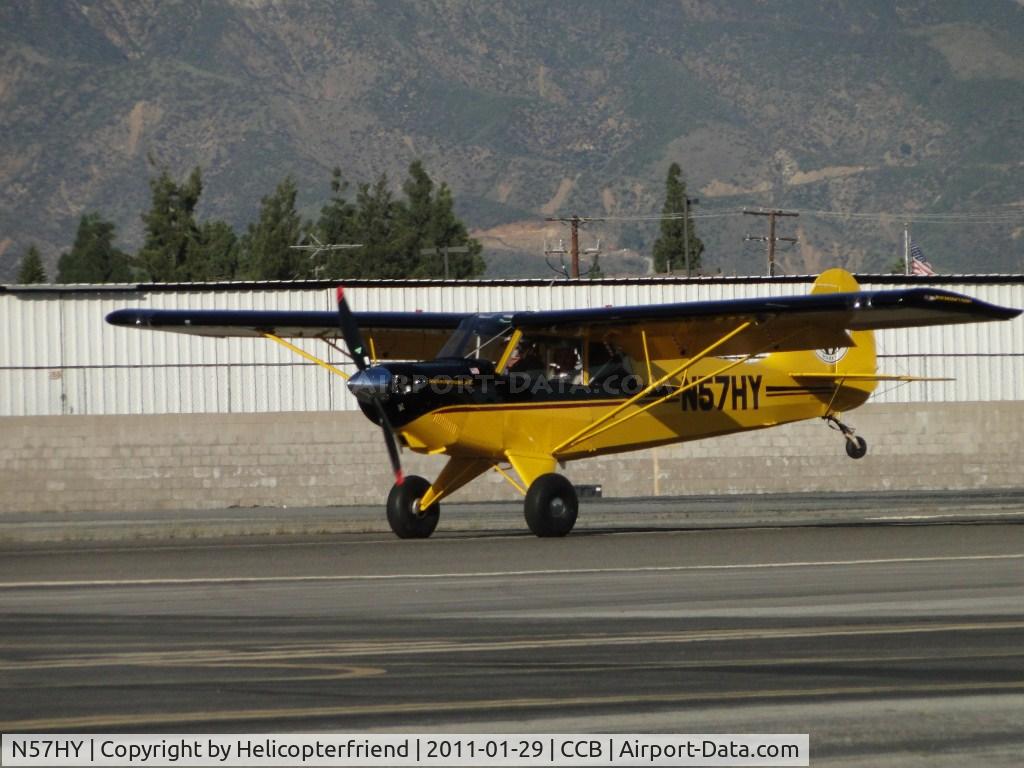 N57HY, 2008 Aviat A-1C-180 Husky C/N 3007, Landing on runway 24 and stopping rather quickly to taxi to hanger