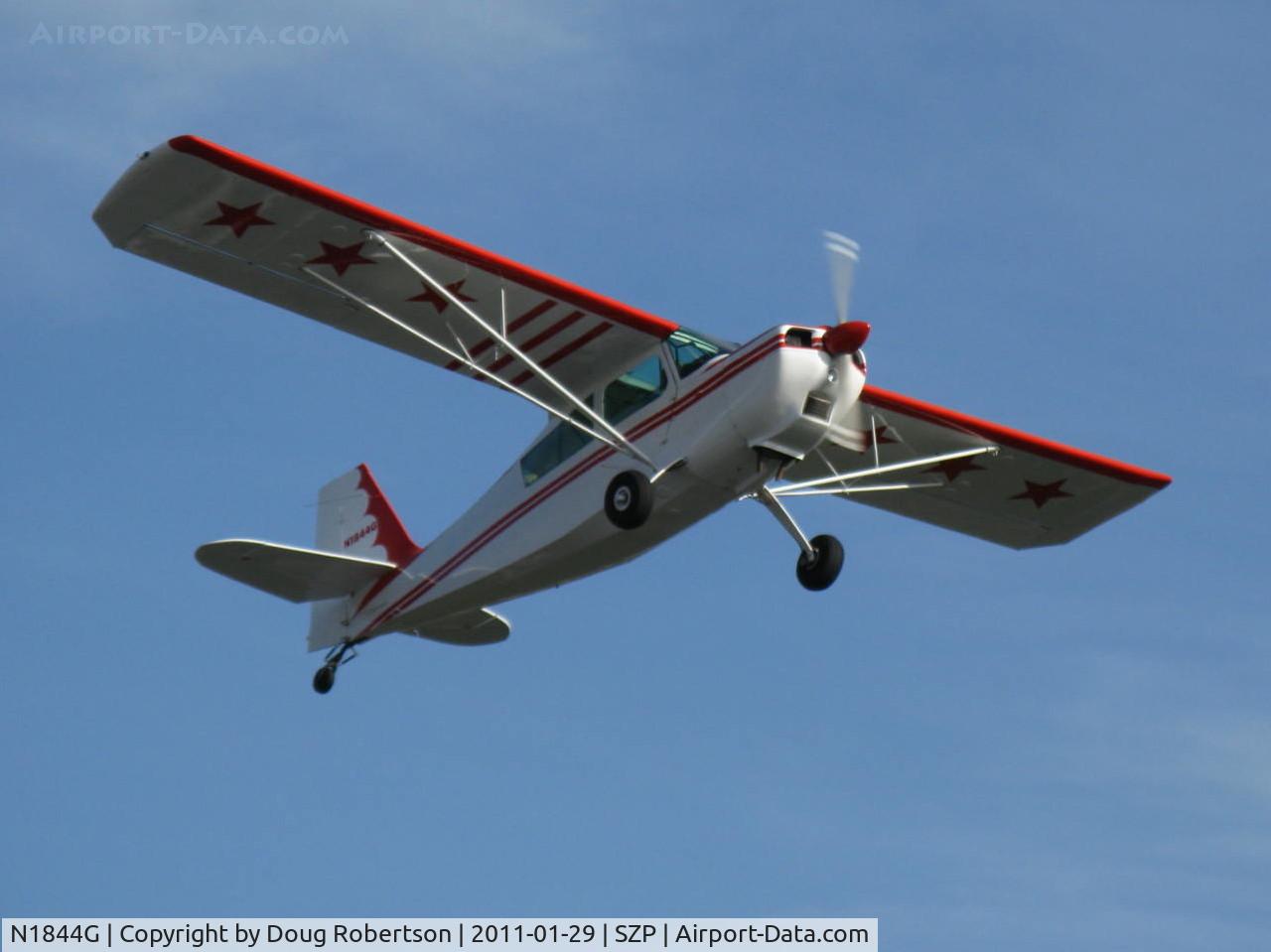 N1844G, 1968 Champion 7KCAB C/N 84, 1968 Champion 7KCAB CITABRIA, Lycoming O-320-B1E 150 Hp, takeoff climb Rwy 22