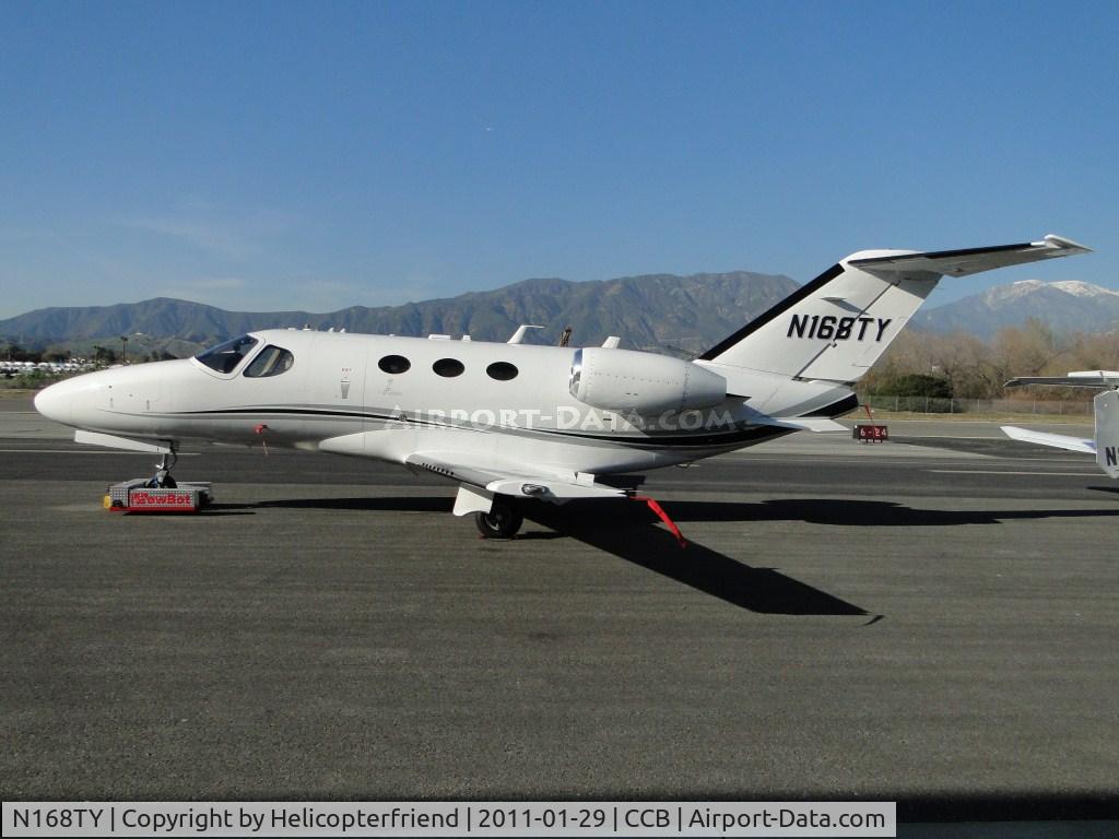 N168TY, 2010 Cessna 510 Citation Mustang Citation Mustang C/N 510-0297, Pulled out of the hanger and parked so YUNEEC E430 could be brought out for first flight