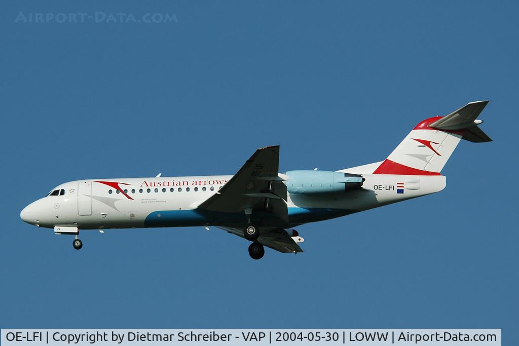 OE-LFI, 1995 Fokker 70 (F-28-0070) C/N 11529, Austrian Arrows Fokker 70