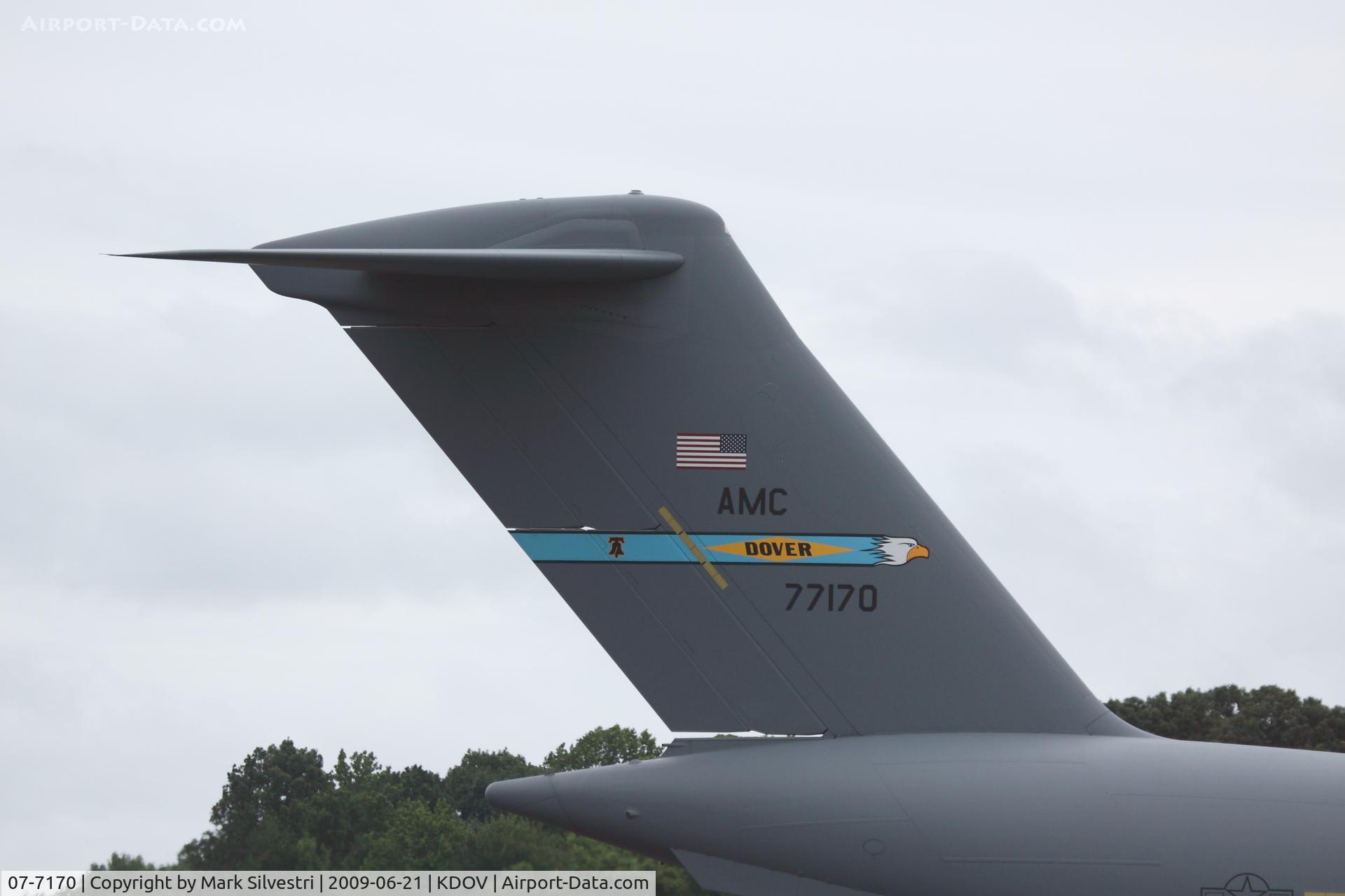 07-7170, Boeing C-17A Globemaster III C/N F-181, At Dover AFB - Ready for takeoff
