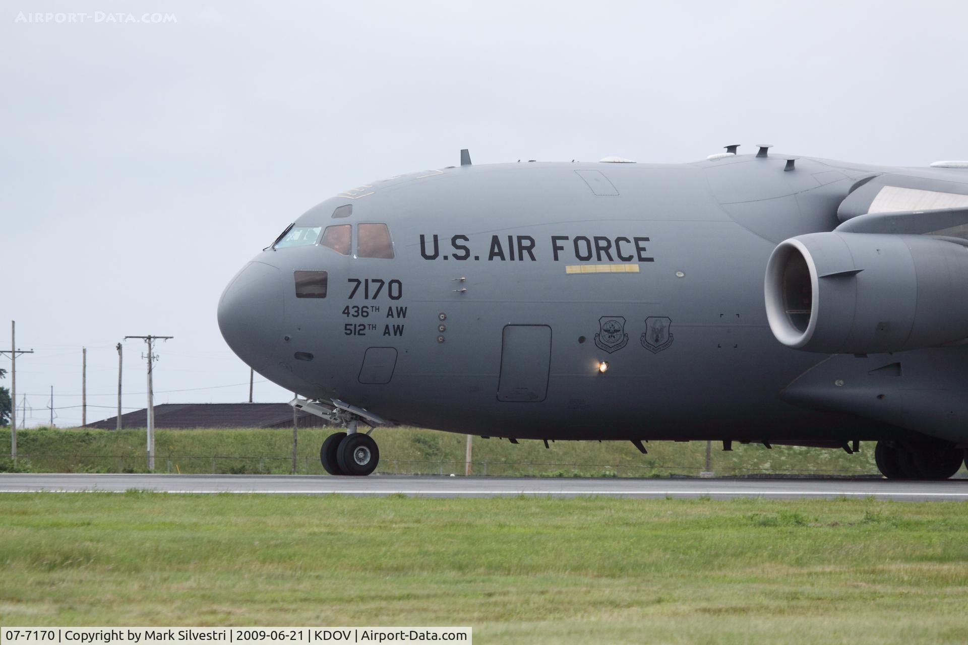 07-7170, Boeing C-17A Globemaster III C/N F-181, At Dover AFB - Taxi after demo