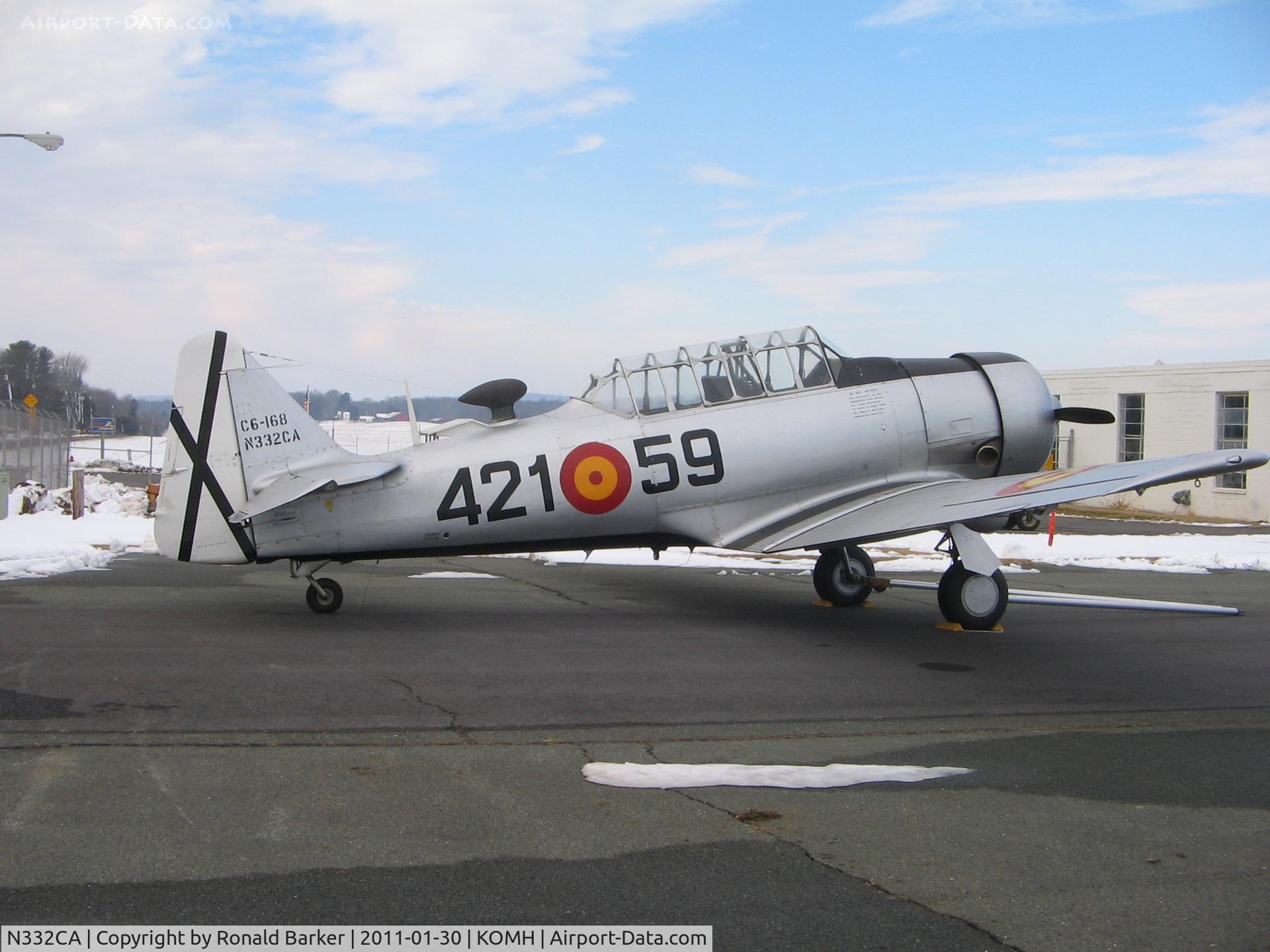 N332CA, 1944 North American T-6G Texan C/N 168-409, Orange County, VA airport, 30 Jan 2011