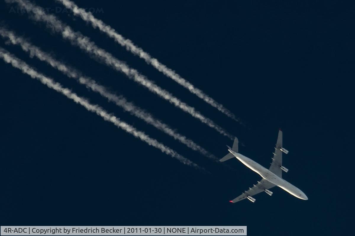 4R-ADC, Airbus A340-311 C/N 034, Sri Lankan A340 cruising on its way to London