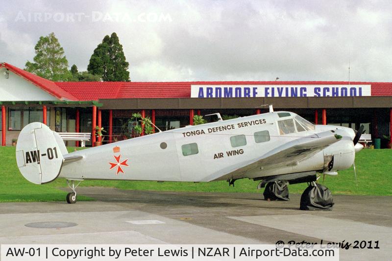 AW-01, 1959 Beech G18S C/N BA-483, Tongan military forces's only aircraft. 1998