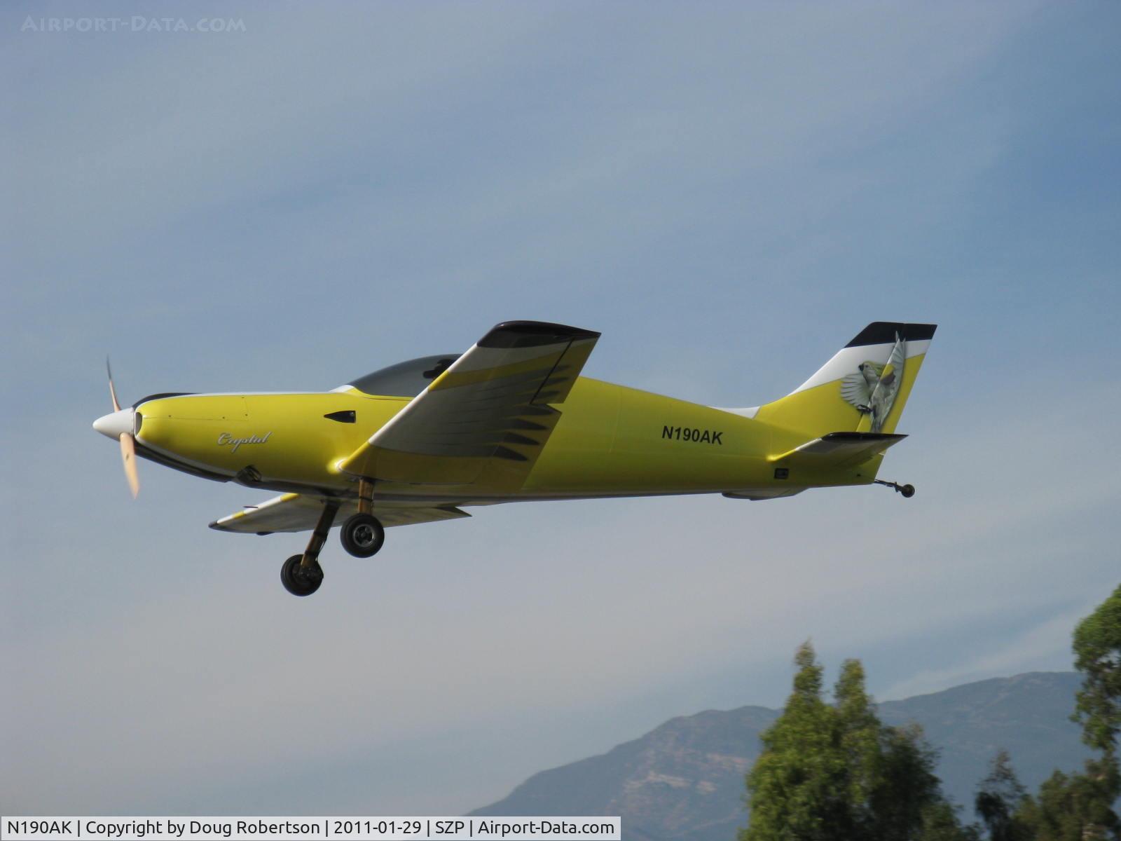 N190AK, 2004 Aero Designs Pulsar C/N KP-1, 2004 Kozloff PULSAR 'Crystal', Rotax 912, built, owned/flown by a UFO (United Flying Octogenarians), on final Rwy 22. Hopefully, I will qualify for  UFO membership next year.