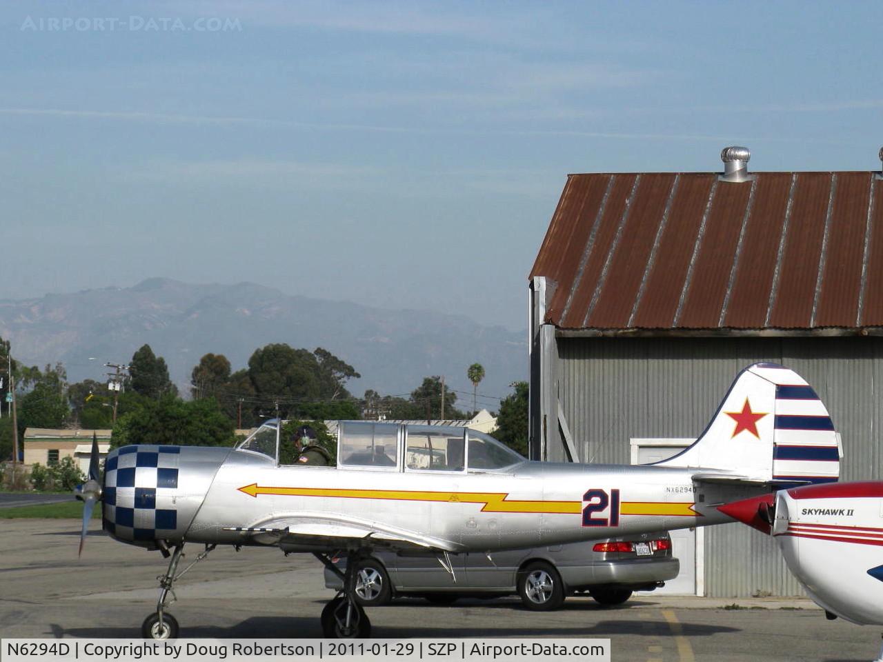 N6294D, 1983 Yakovlev Yak-52 C/N 833611, 1983 Yakovlev YAK 52, Vedeneev (Ivchenko) M-14P 360 Hp radial, engine warmup