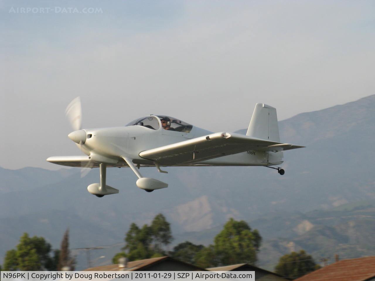 N96PK, 2007 Vans RV-6 C/N 60581, 2007 CAVALLO SPECIAL VAN's RV-6.2, Aero-Sport Power IO-360-B1B 180+ Hp, takeoff climb Rwy 22