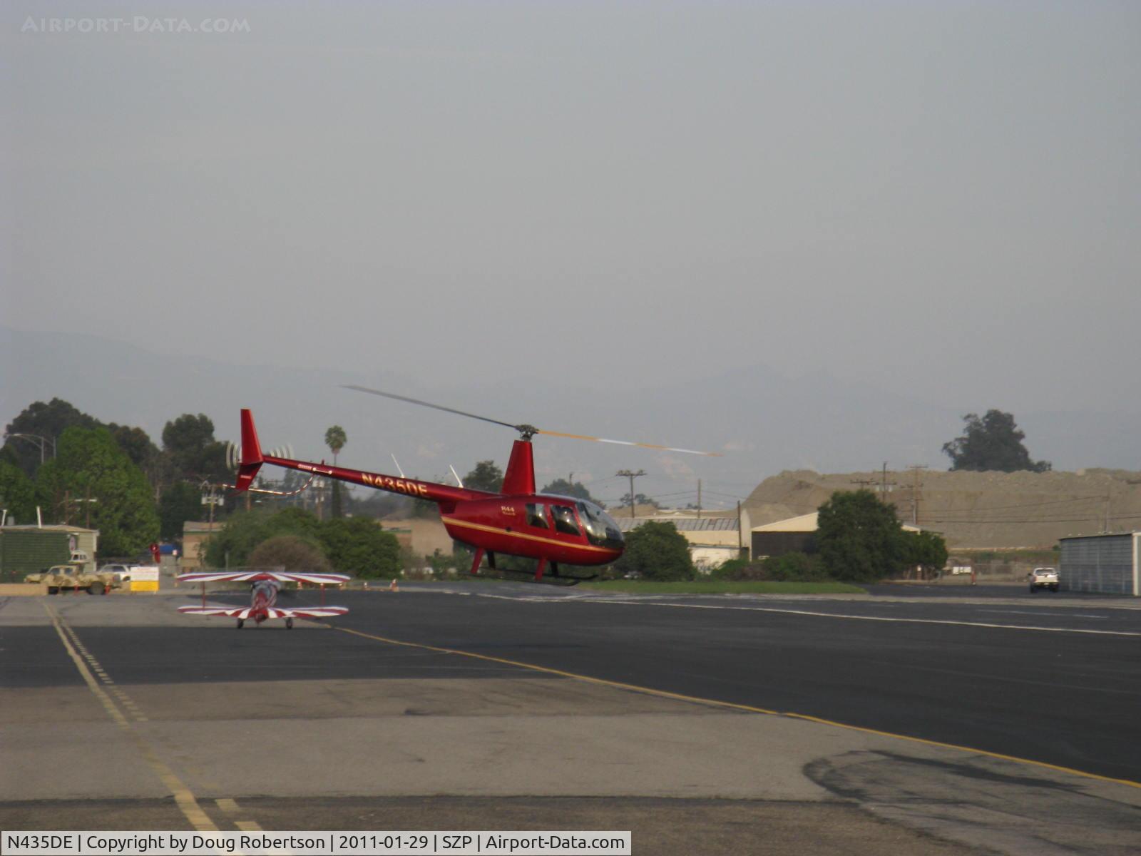 N435DE, 2005 Robinson R44 Raven II C/N 10605, 2005 Robinson R44 RAVEN II, Lycoming IO-540 derated to 245 Hp for takeoff, 205 Hp continuous, crossing Rwy 22