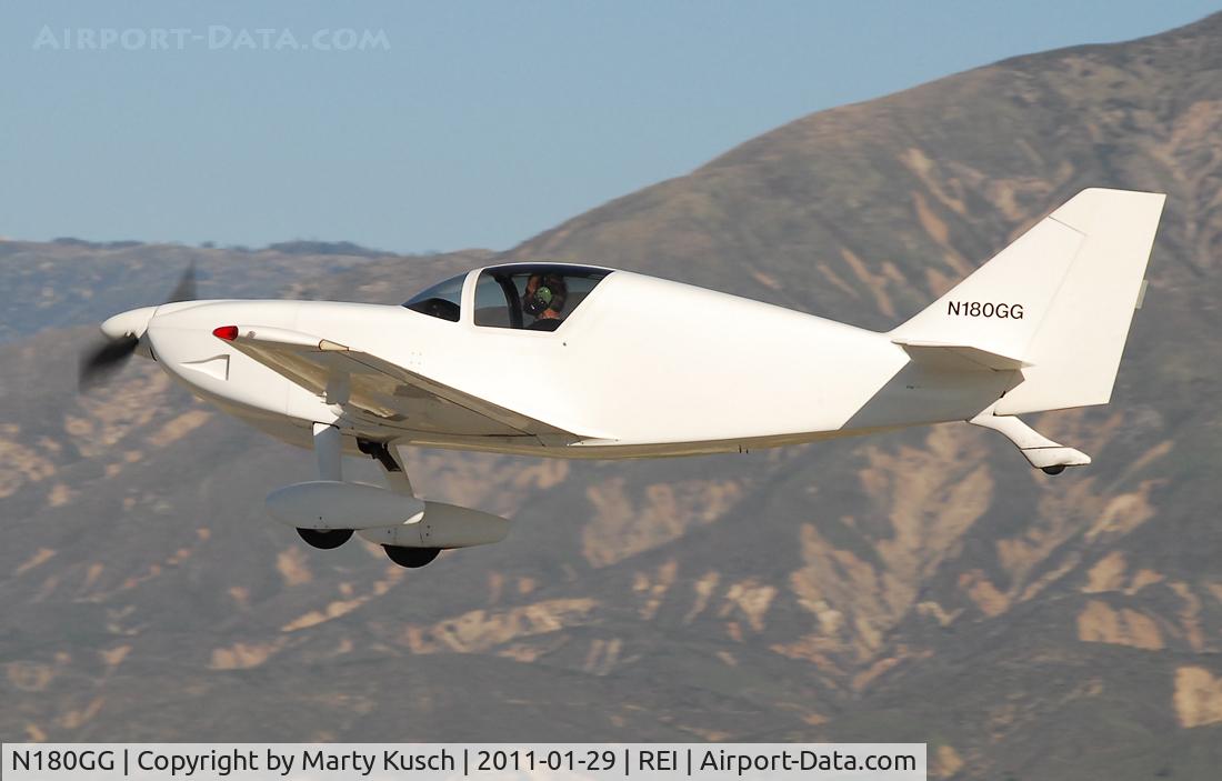 N180GG, 1988 Stoddard-Hamilton Glasair SH-2 C/N 598, Departing Redlands.