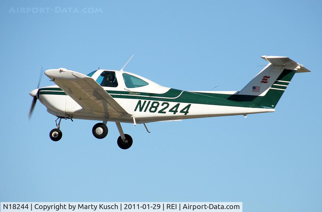 N18244, 1981 Beech 77 Skipper C/N WA-295, Departing Redlands.
