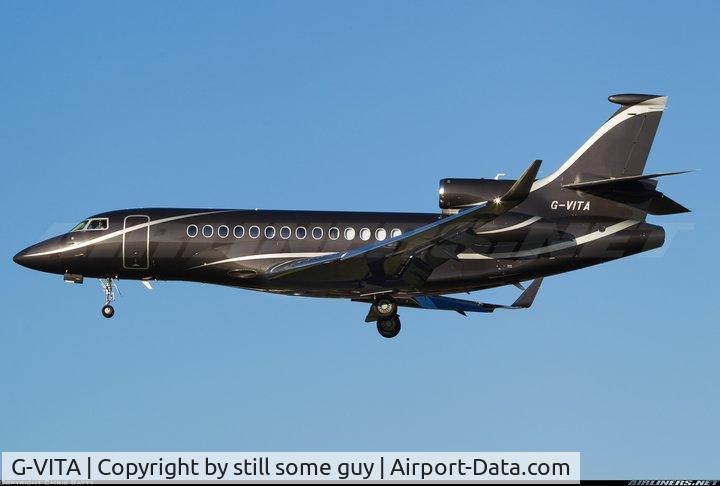 G-VITA, 2010 Dassault Falcon 7X C/N 105, G-VITA shot on arrival in Manchester England on its first flight
