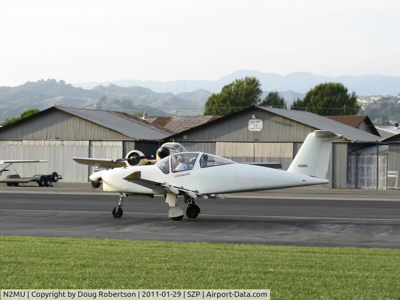 N2MU, 2002 Garrison Melmoth 2 C/N 1, 2002 Garrison MELMOTH 2, Continental TSIO-360 Turbo-supercharged 220 Hp, landing roll Rwy 22. Note Fowler trailing-edge wing flaps deployed