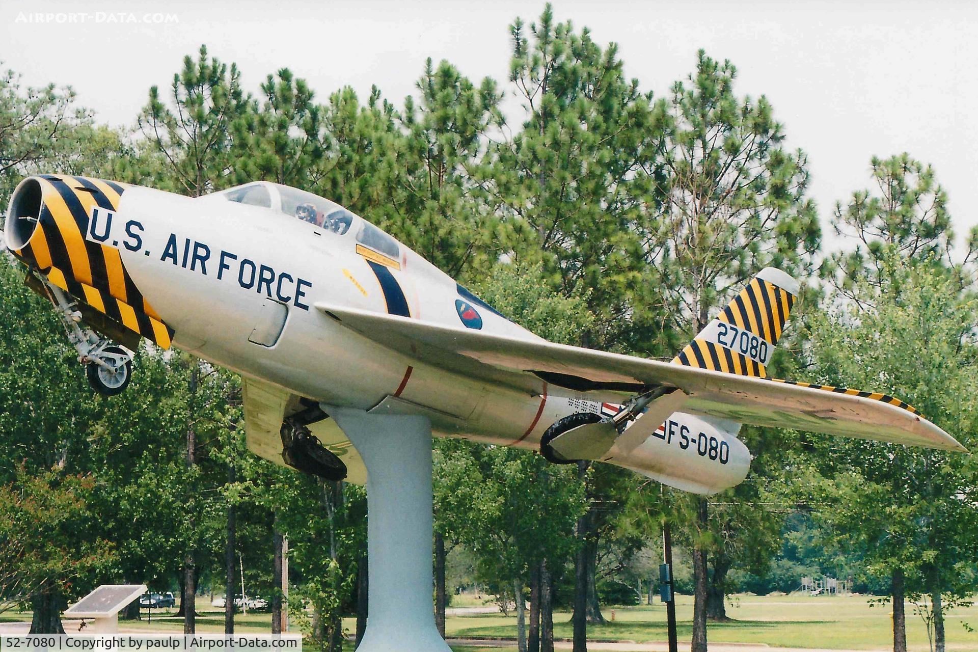 52-7080, 1952 Republic F-84F Thunderstreak C/N Not found 52-7080, Republic F-84E Thunderstreak  1992 - Scanned Photo