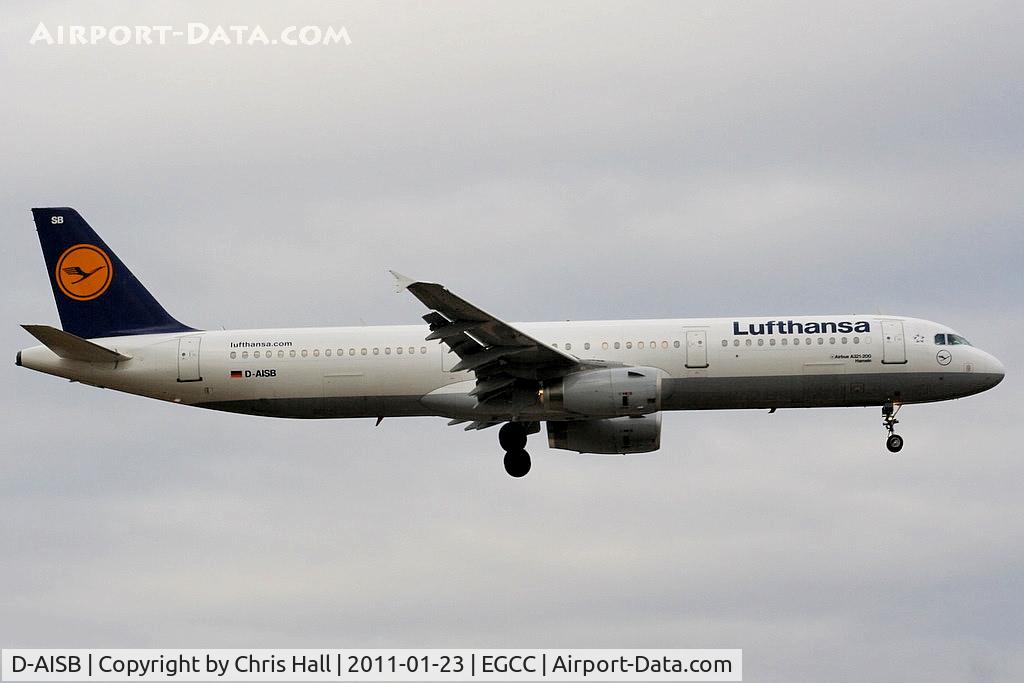 D-AISB, 1999 Airbus A321-231 C/N 1080, Lufthansa A321 on approach for RW05L