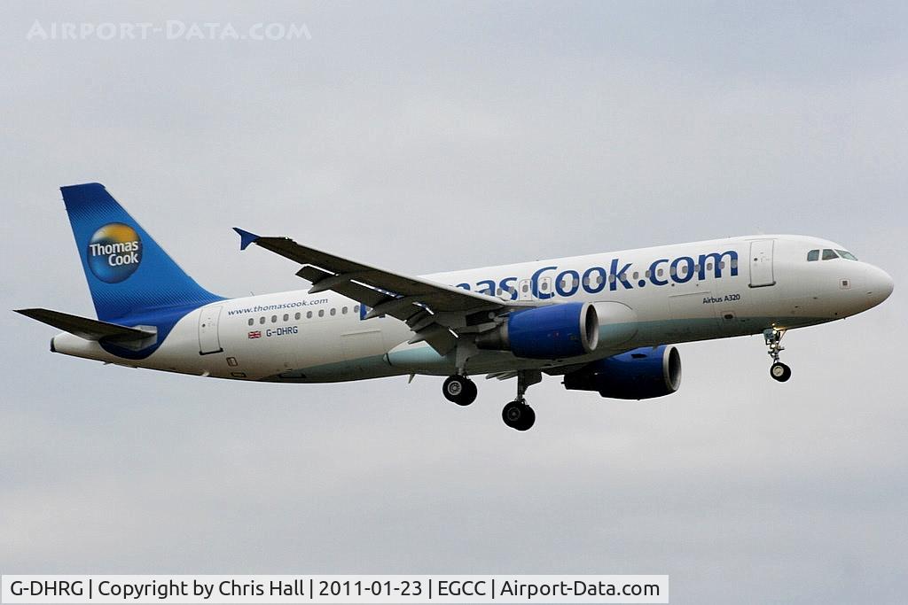 G-DHRG, 2003 Airbus A320-214 C/N 1942, Thomas Cook A320 on approach for RW05L