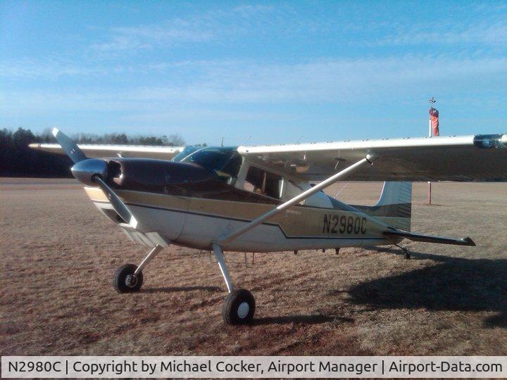 N2980C, 1954 Cessna 180 C/N 30880, Cessna 180, N2980C at Lunenburg County Airport, W31 on Sunday 30 January 2011.