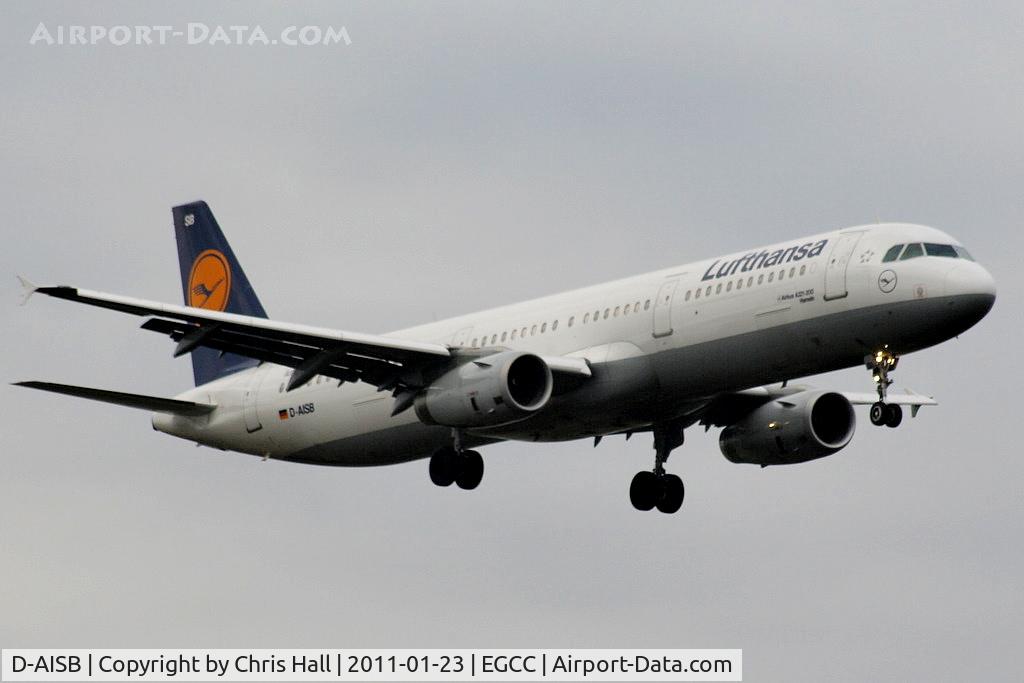 D-AISB, 1999 Airbus A321-231 C/N 1080, Lufthansa A321 on approach for RW05L