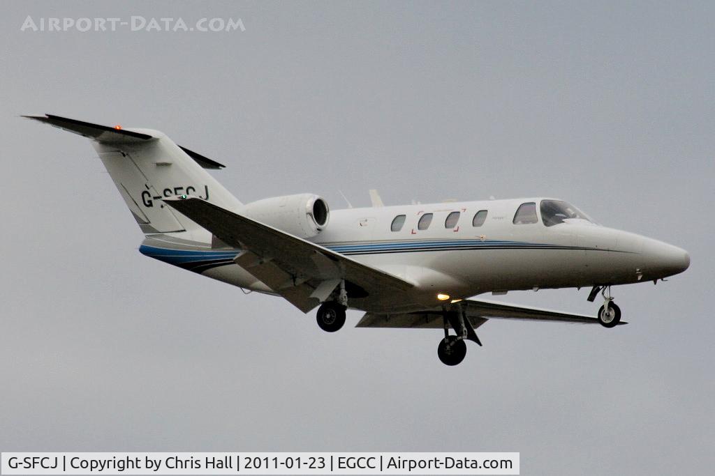 G-SFCJ, 1998 Cessna 525 CitationJet CJ1 C/N 525-0245, Sureflight Aviation Cessna 525 CitationJet on approach for RW05L