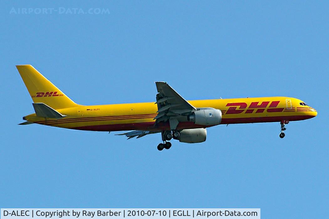 D-ALEC, 1983 Boeing 757-236/SF C/N 22175, Boeing 757-236F [22175] (DHL) Home~G 10/07/2010. On approach 27L