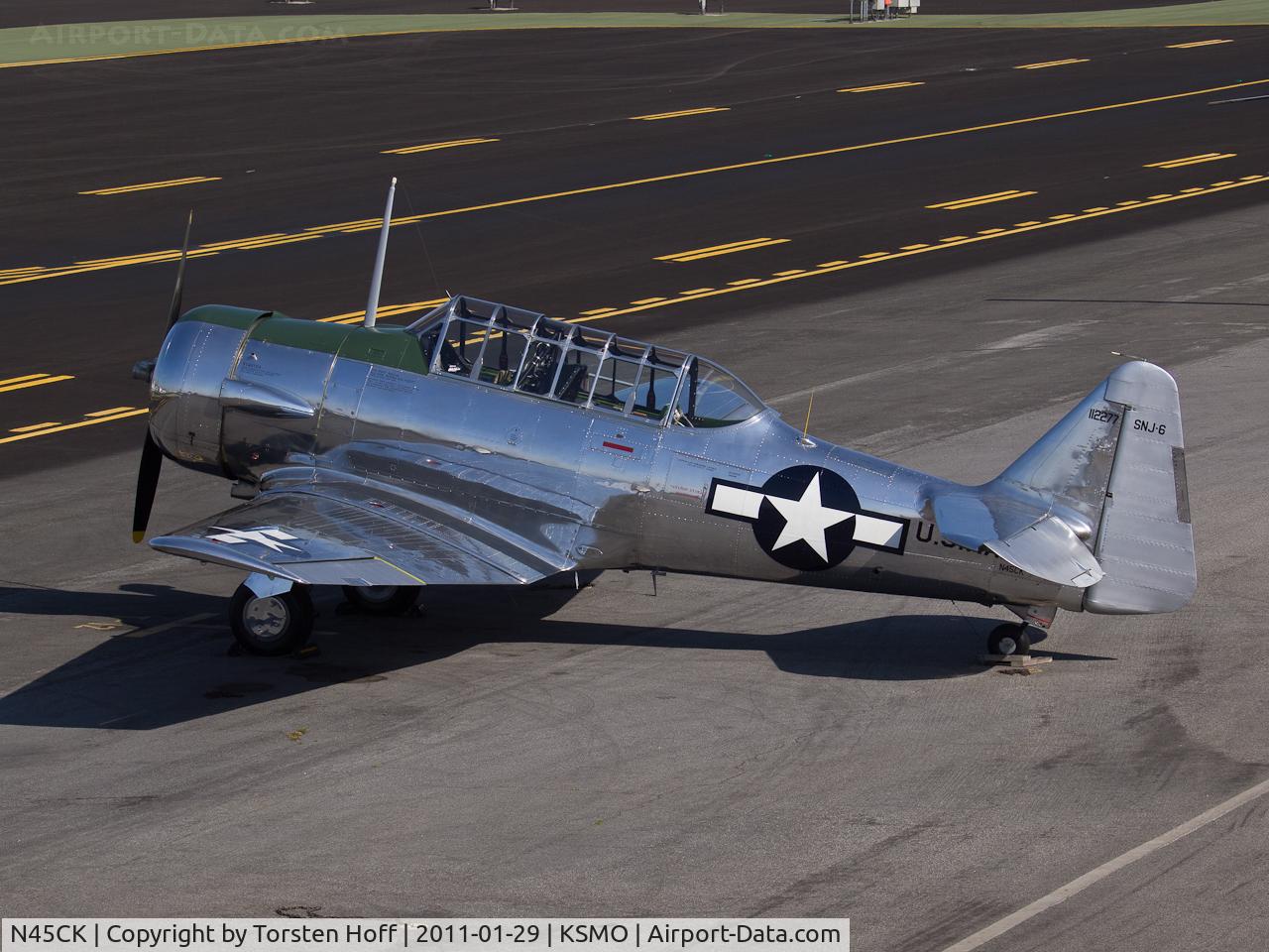 N45CK, 1960 North American SNJ-6 Texan C/N 121-42239, N45CK parked on the tarmac at KSMO