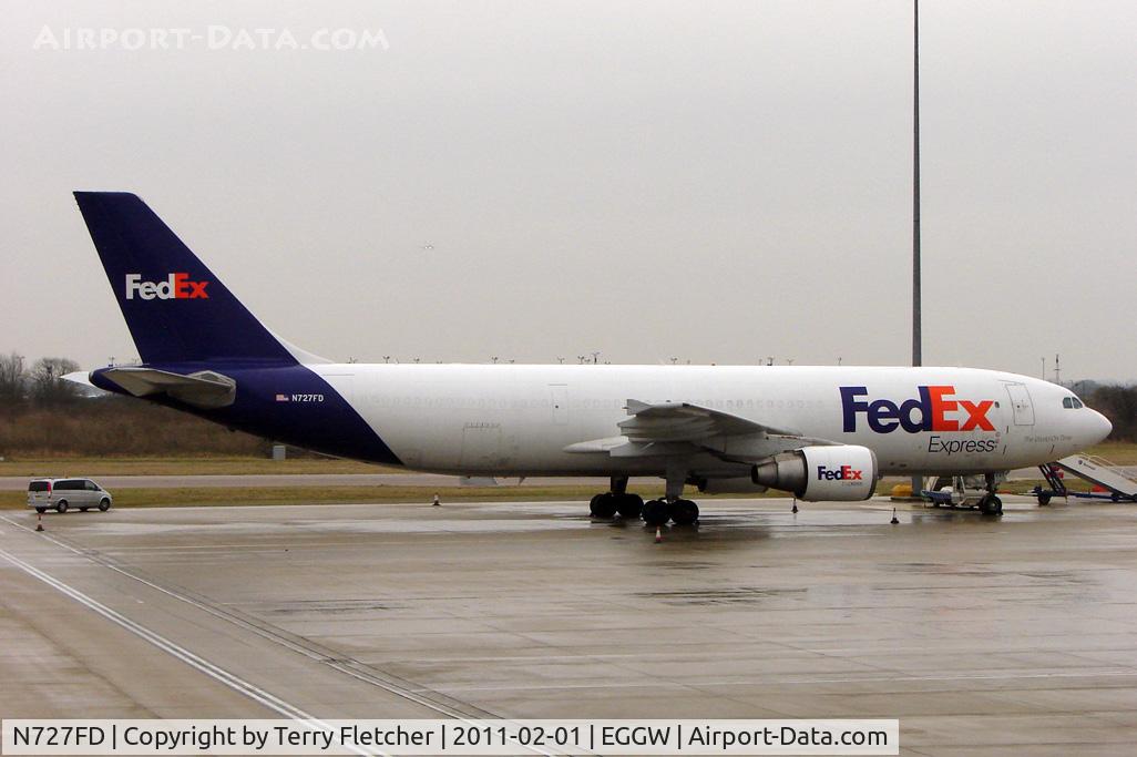 N727FD, 1990 Airbus A300B4-622R /F C/N 579, FedEx's 1990 Airbus A300B4-622R, c/n: 579 at Luton for maintenance - ex Egyptian Airlines machine