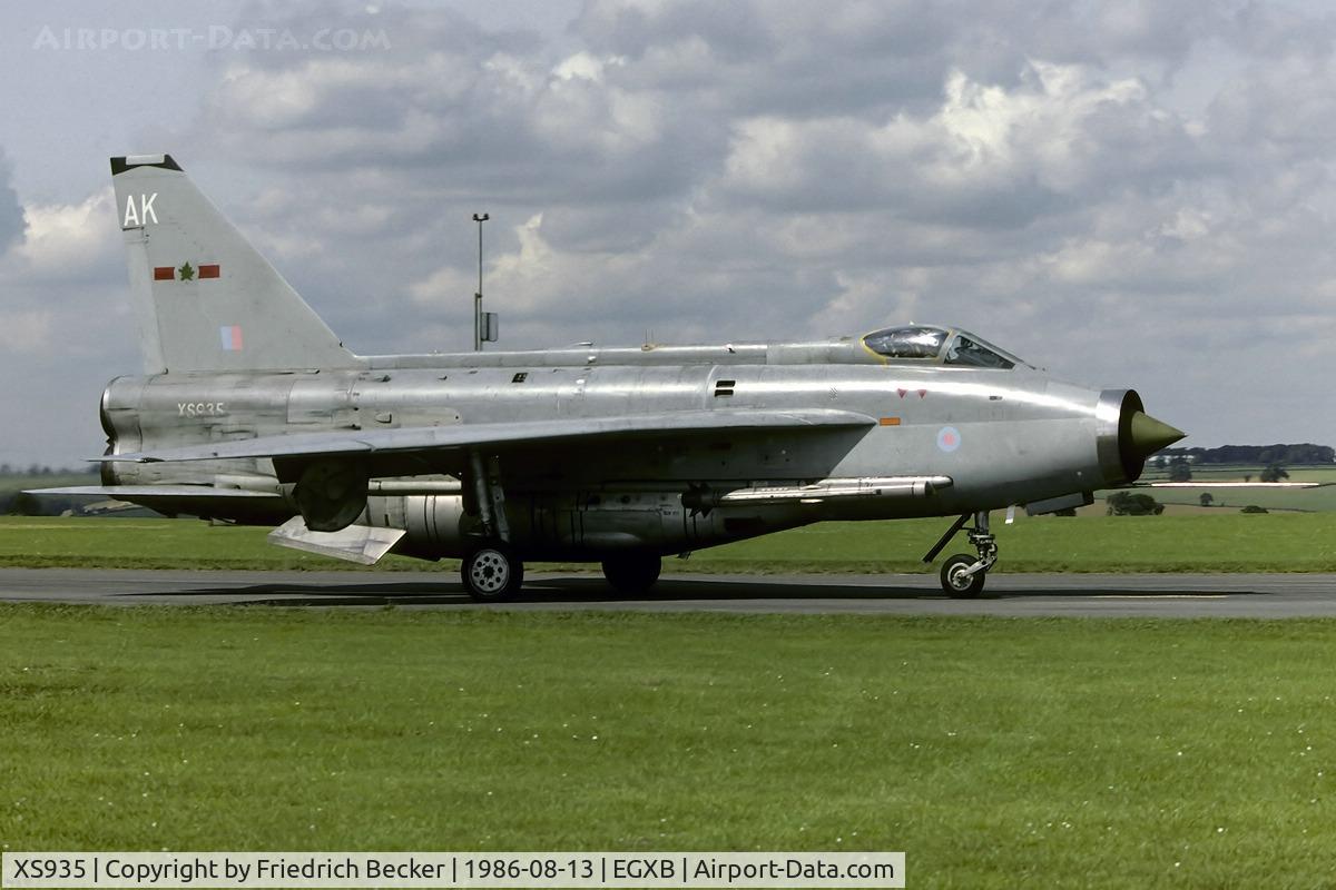 XS935, 1967 English Electric Lightning F.6 C/N 95268, taxying to the active