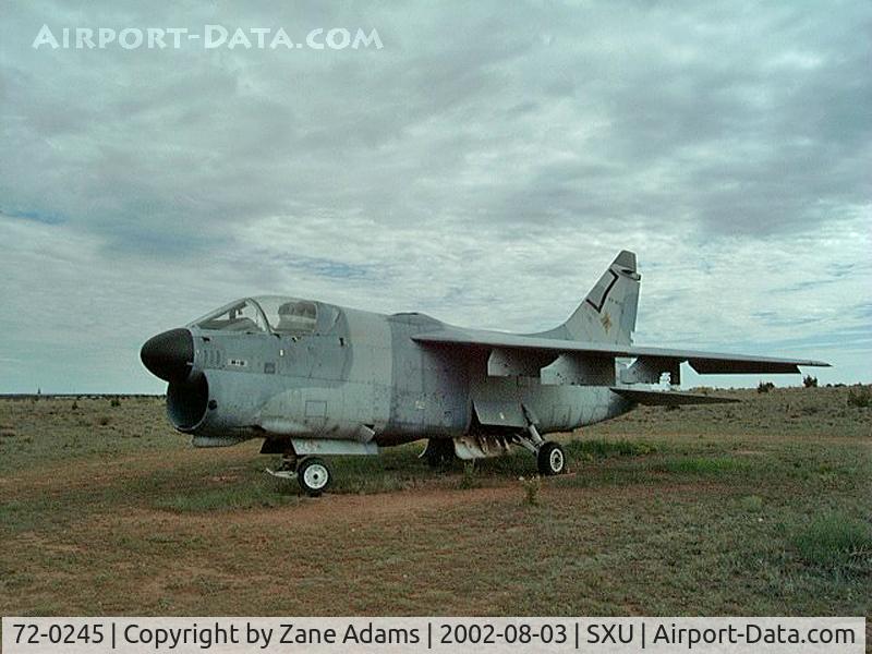 72-0245, 1972 LTV A-7D Corsair II C/N D-367, This aircraft is reported to be one of possibly two formerly displayed at Kirtland AFB. The other ID is 72-0177. There seems to be some confusion as the the real ID of this aircraft. It is clearly marked 72-245