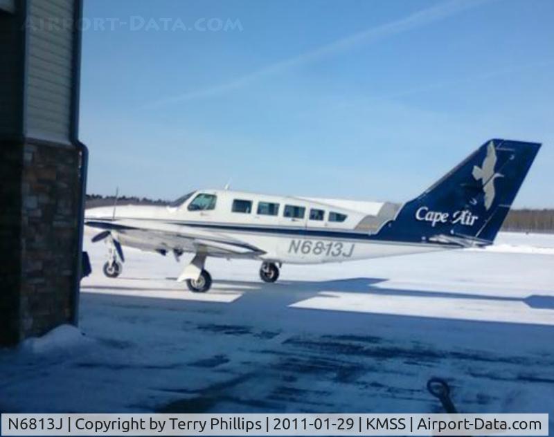 N6813J, Cessna 402C C/N 402C0641, Cape Air C402 in Massena, NY.