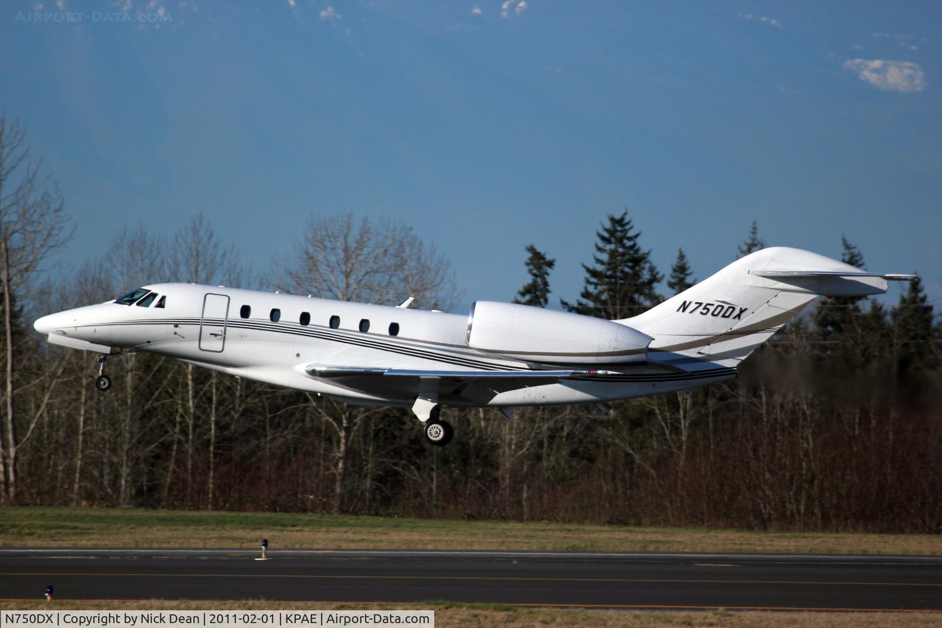 N750DX, 2006 Cessna 750 Citation X C/N 750-0263, KPAE departing 16R