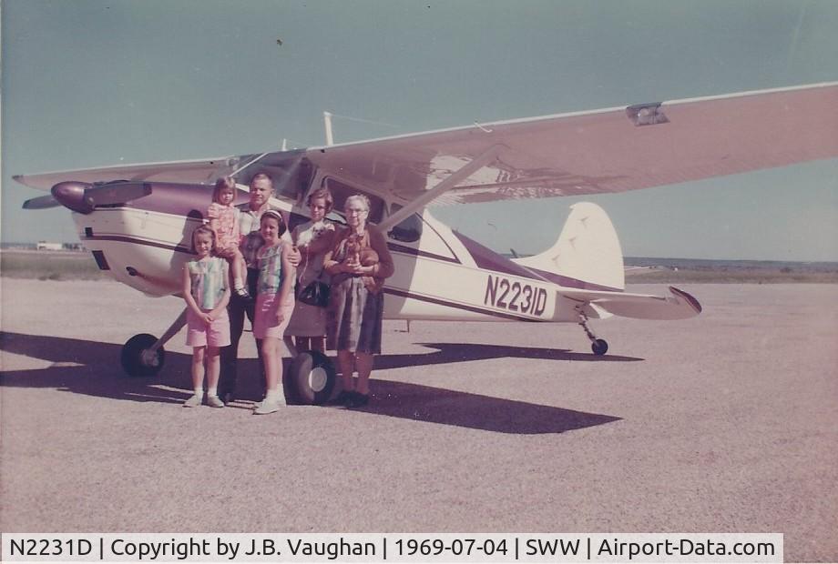 N2231D, 1952 Cessna 170B C/N 20383, Our first cross country flight with N2231D.  From Mangum Field, Ft. Worth, Texas to Sweetwater, Texas.  Avenger Field.