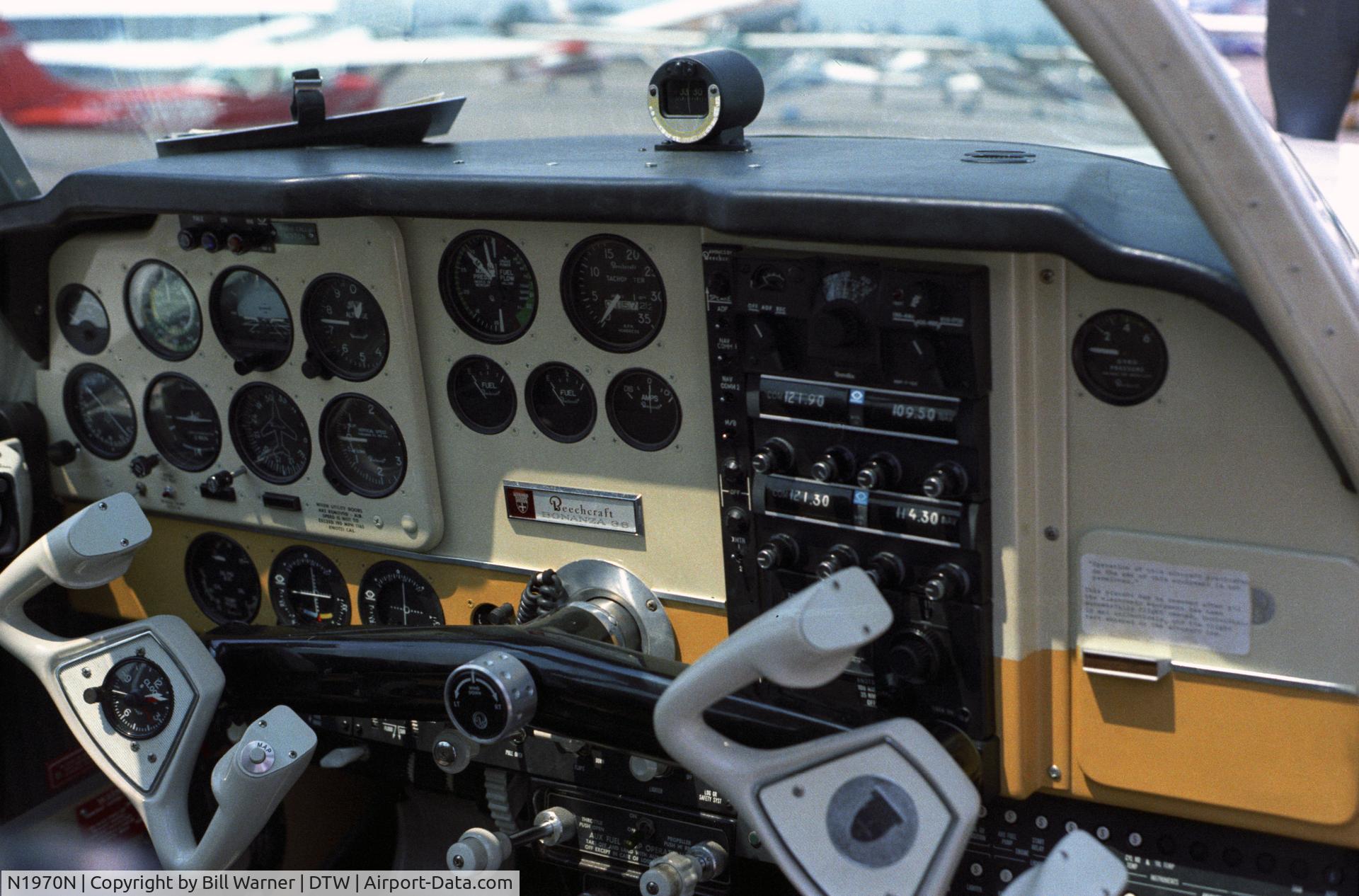 N1970N, 1969 Beech A36 Bonanza 36 C/N E-186, Original instrument panel detail, circa 1971