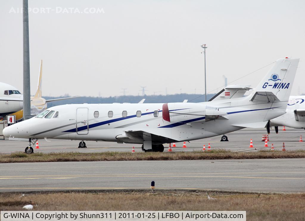 G-WINA, 2003 Cessna 560XL Citation Excel C/N 560-5343, Parked at the General Aviation area...