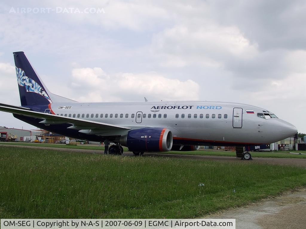 OM-SEG, 1992 Boeing 737-5Y0 C/N 25289, Shortly after roll out from Air Livery. With (VP-) BRI on the NWD