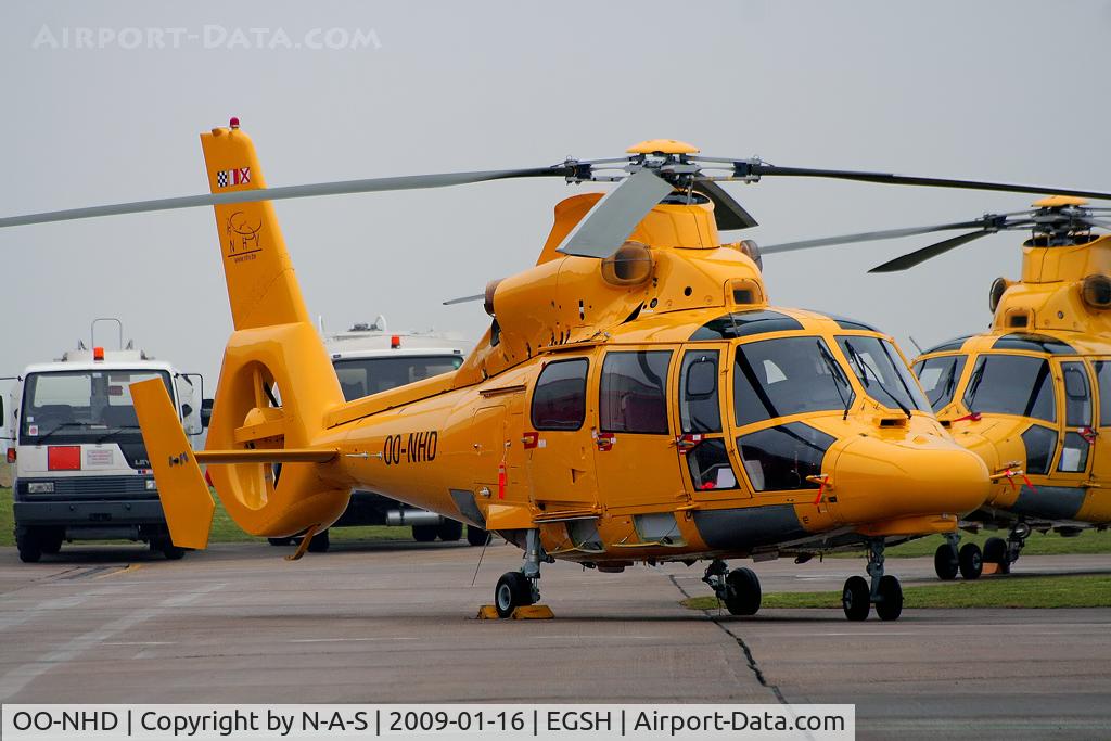 OO-NHD, 2008 Eurocopter AS-365N-3 Dauphin 2 C/N 6831, Parked on the western apron