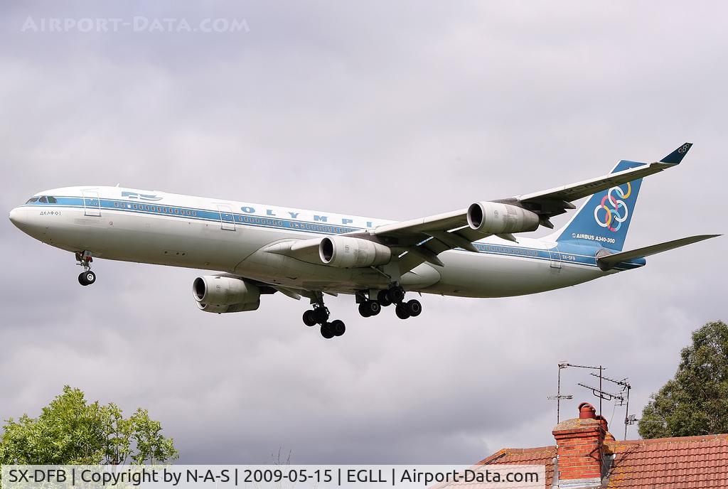 SX-DFB, 1999 Airbus A340-313X C/N 239, Short final