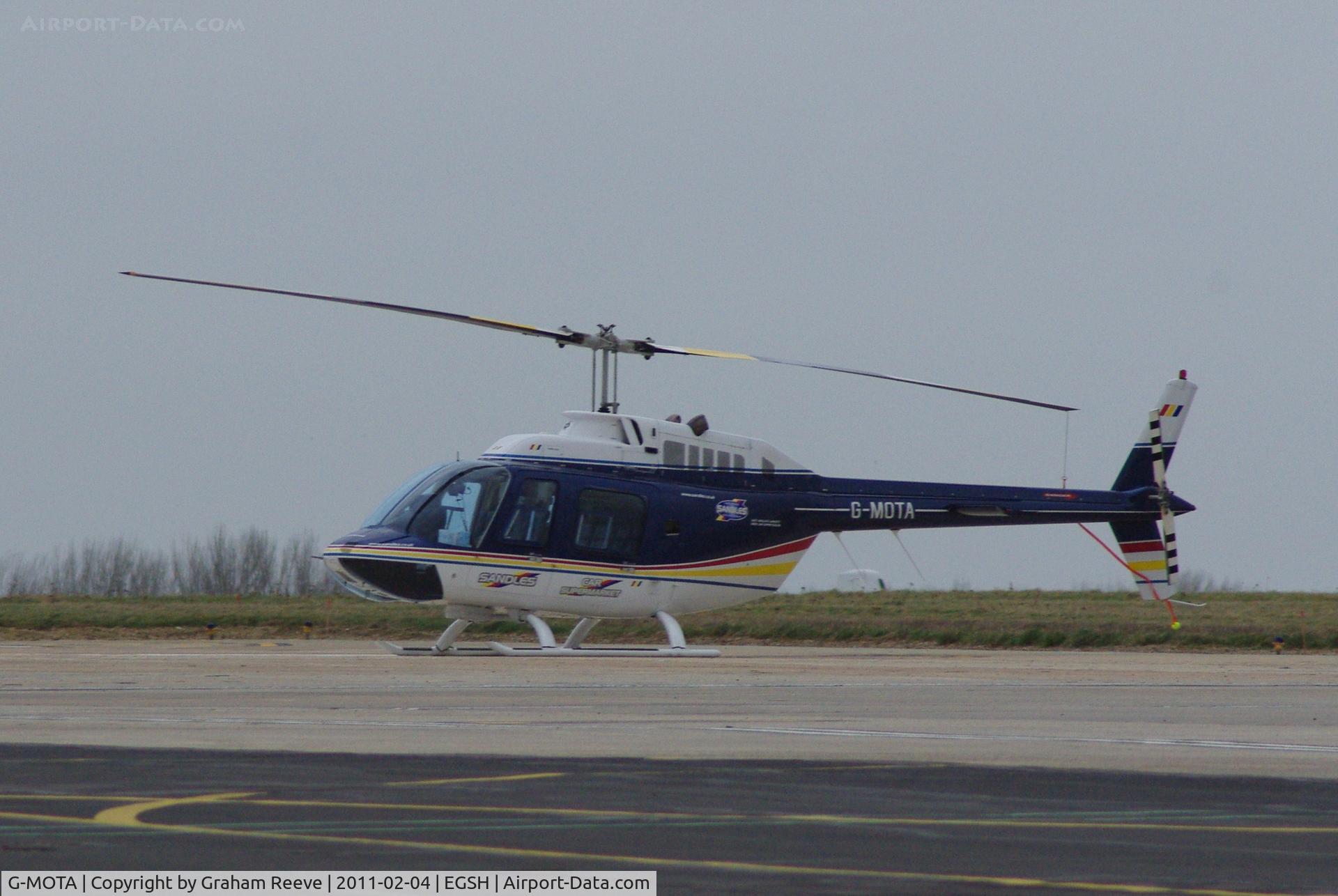 G-MOTA, 1998 Bell 206B JetRanger III C/N 4494, Parked at Norwich.