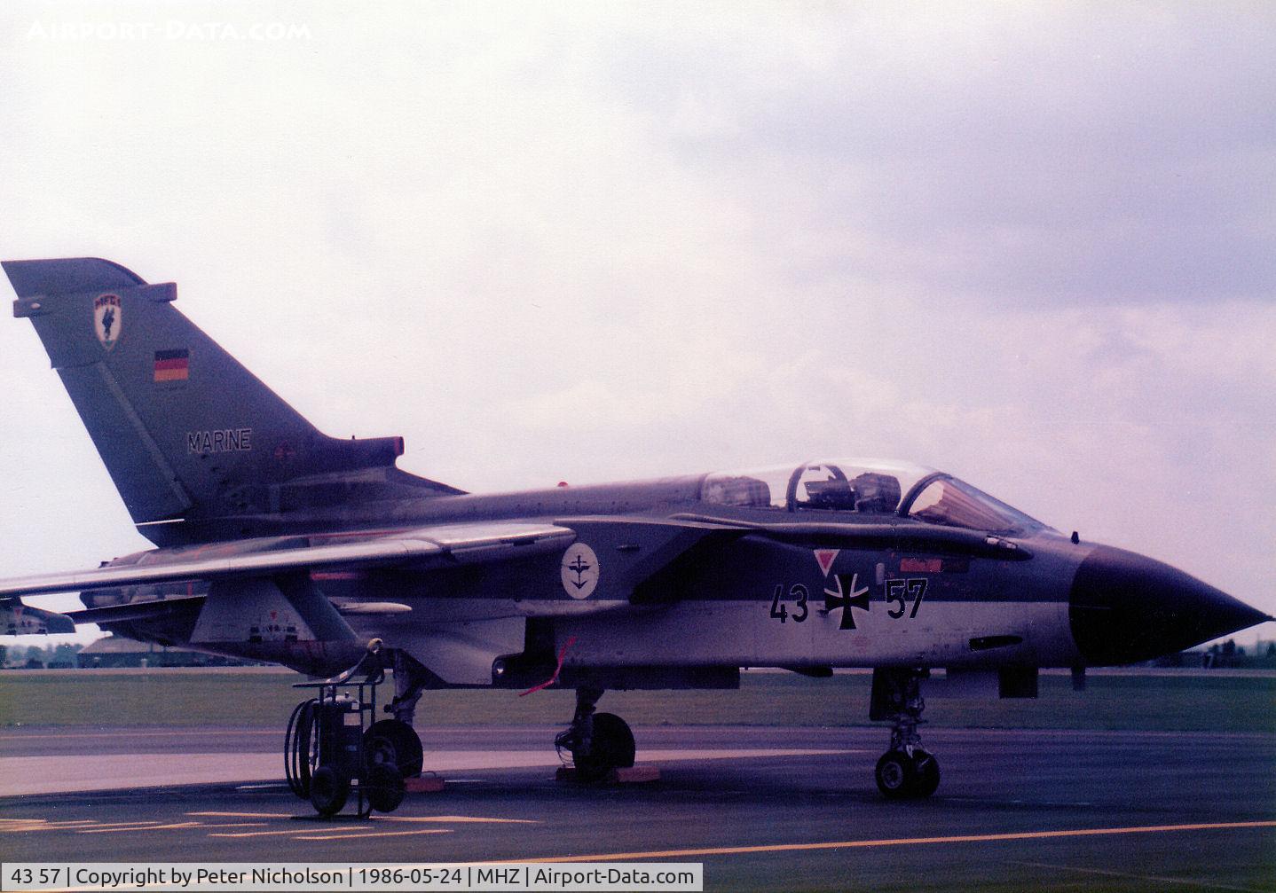 43 57, Panavia Tornado IDS C/N 151/GS030/4057, Tornado IDS of Marineflieger MFG-1 on the flight-line at the 1986 RAF Mildenhall Air Fete.