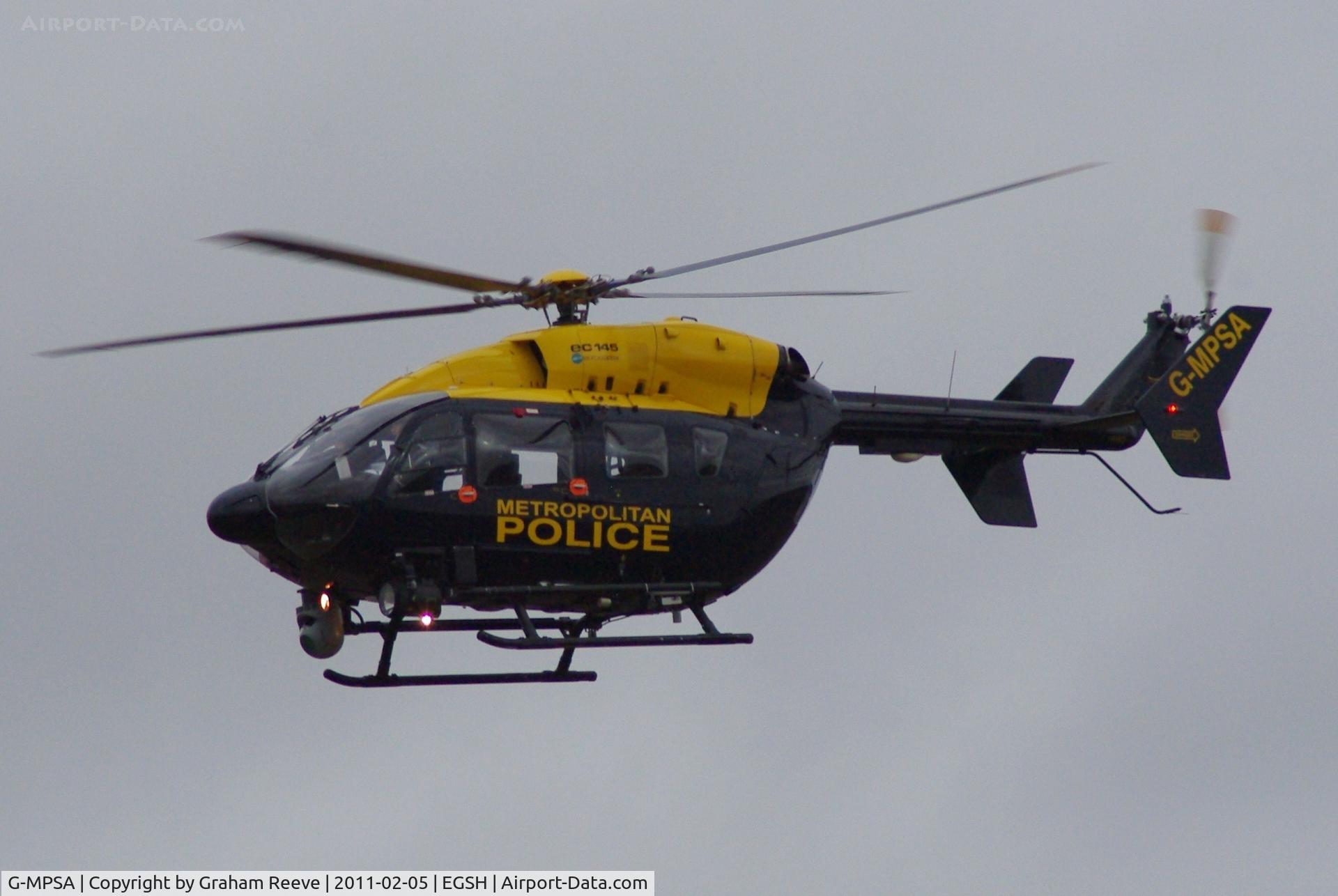 G-MPSA, 2005 Eurocopter-Kawasaki EC-145 (BK-117C-2) C/N 9065, In bound to Norwich.