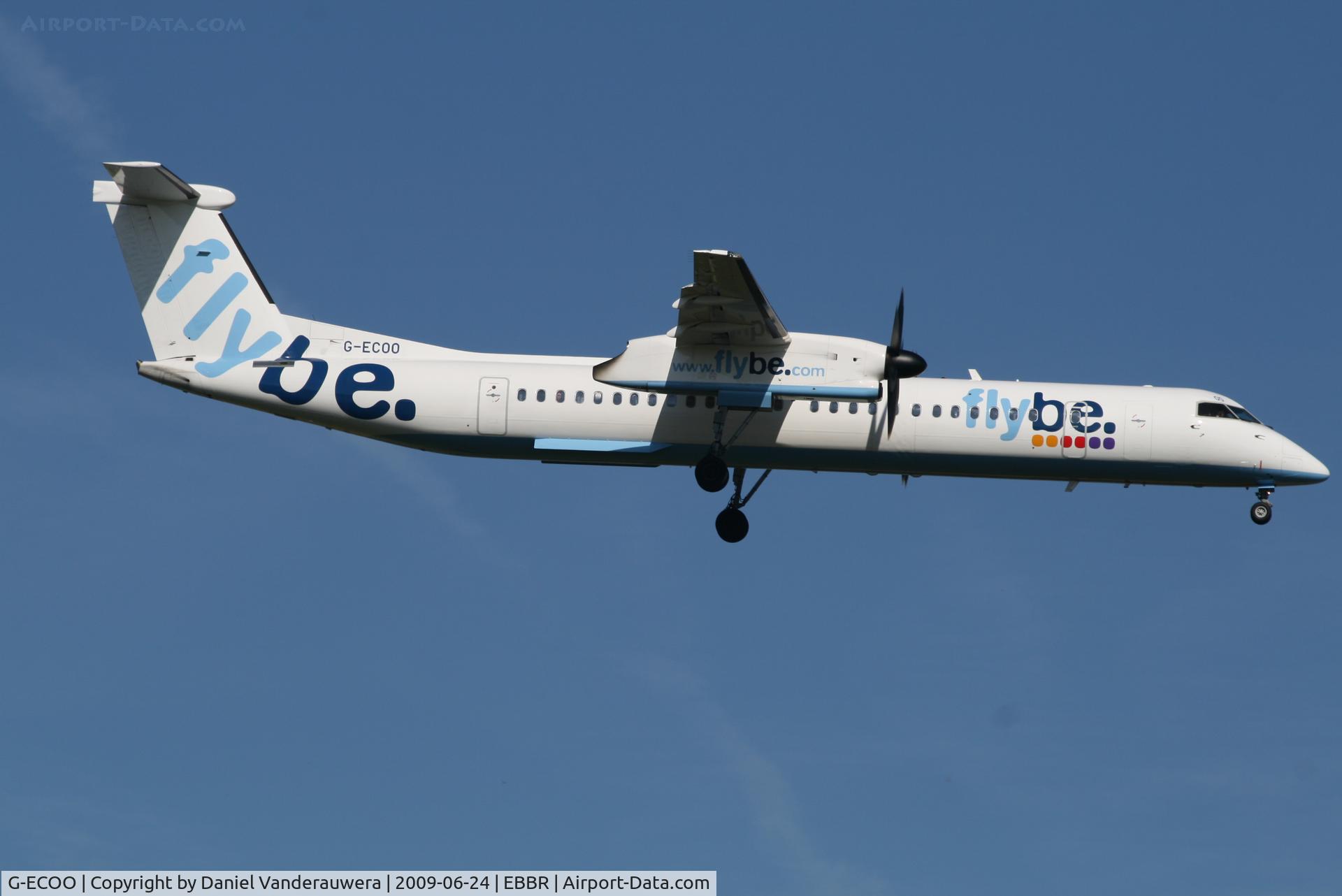 G-ECOO, 2009 De Havilland Canada DHC-8-402Q Dash 8 C/N 4237, Flight BE7181 is descending to RWY 02