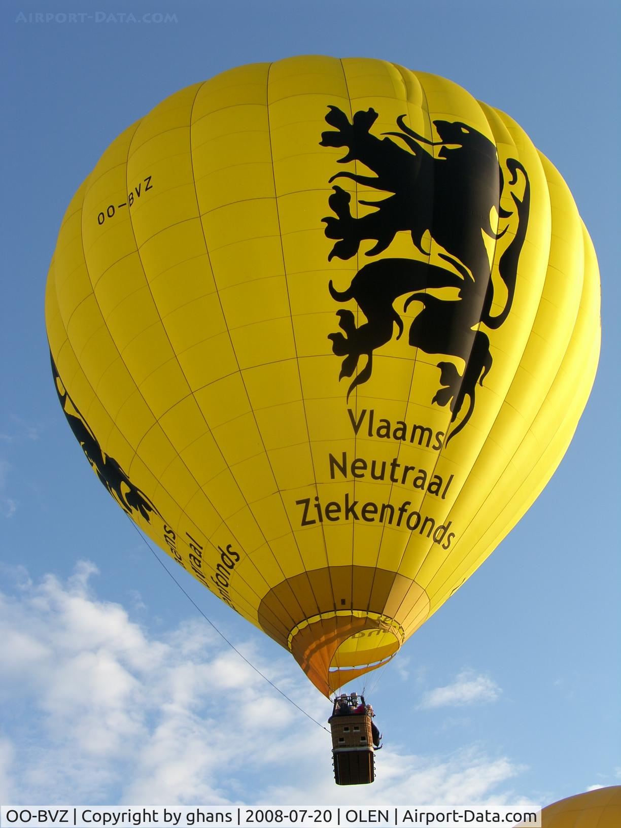 OO-BVZ, 2002 Lindstrand LBL 180A C/N 829, Olen 2008