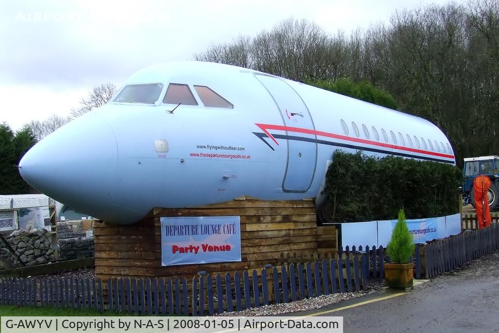 G-AWYV, 1969 BAC 111-501EX One-Eleven C/N BAC.178, Fuselage preserved at Alton Valley