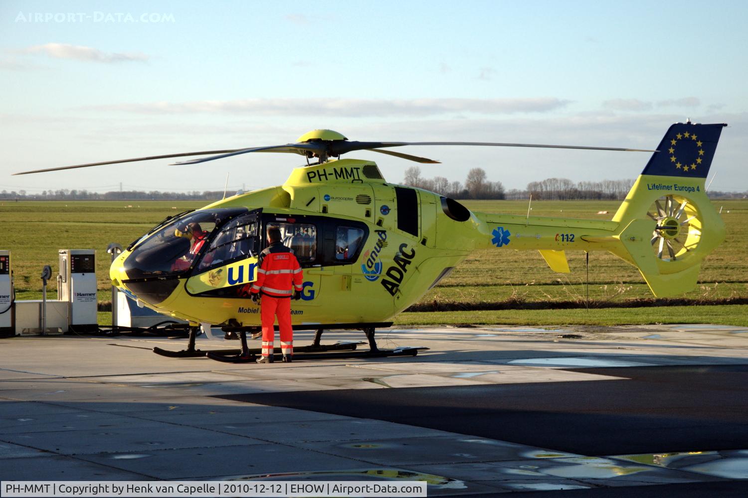 PH-MMT, 2010 Eurocopter EC-135P-2+ C/N 0871, EC135P2 medical evacuation helicopter of the Dutch Automobile Association (ANWB) making a refuelling stop at Oostwold airfield.