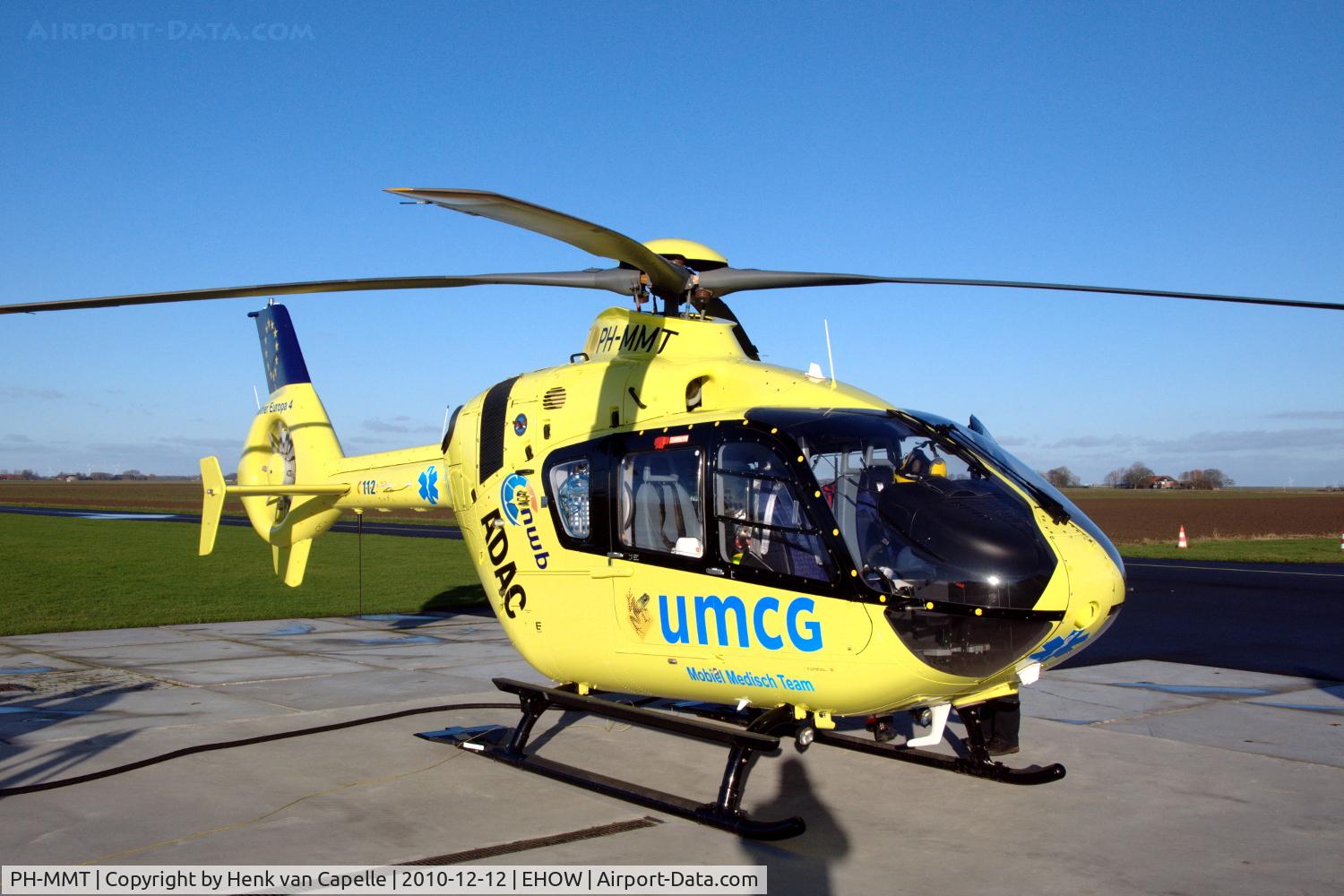 PH-MMT, 2010 Eurocopter EC-135P-2+ C/N 0871, EC135P2 medical evacuation helicopter of the Dutch Automobile Association (ANWB) during a refuelling stop at Oostwold airfield.