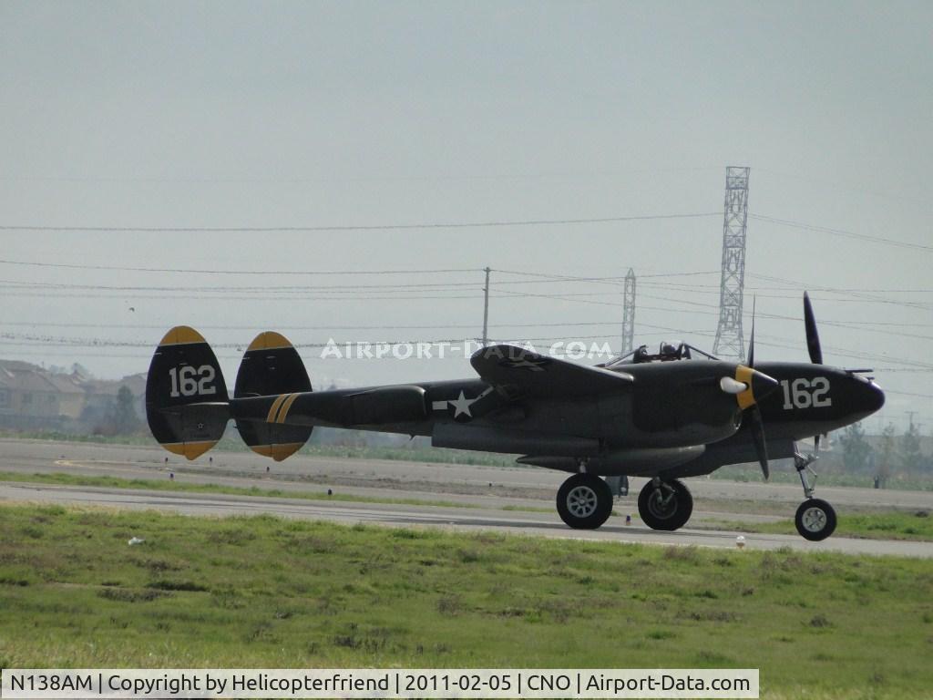 N138AM, 1943 Lockheed P-38J Lightning C/N 44-23314, Down on runway 26R