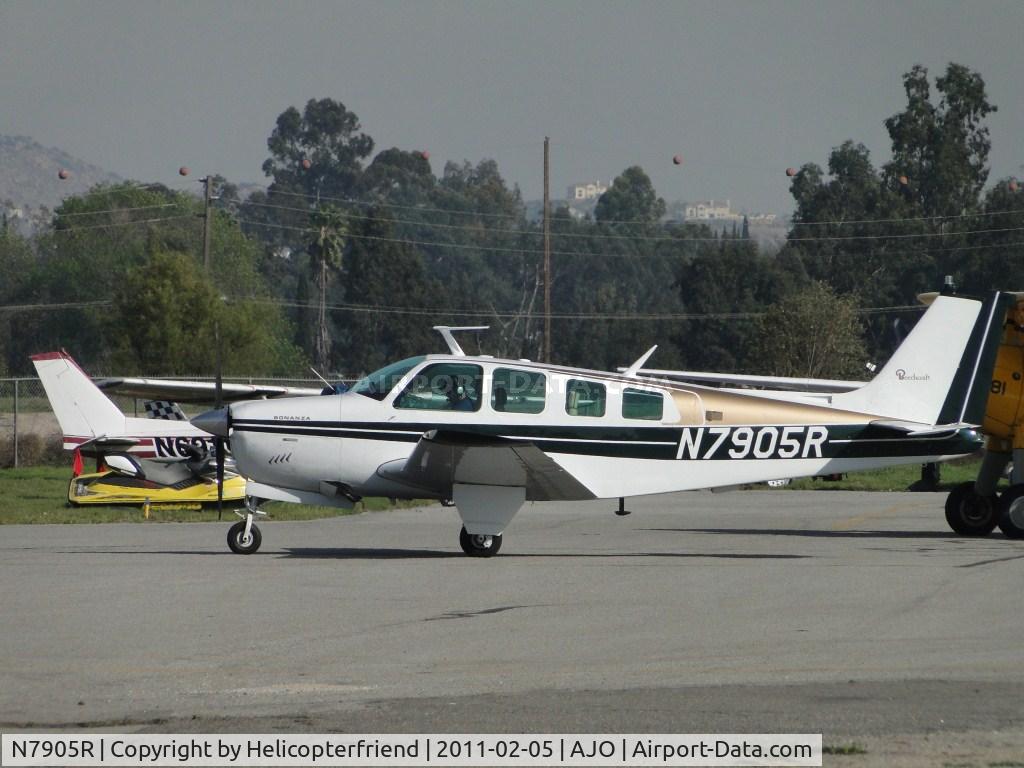 N7905R, 1970 Beech A36 Bonanza 36 C/N E-230, Waiting his turn to take off on runway 25